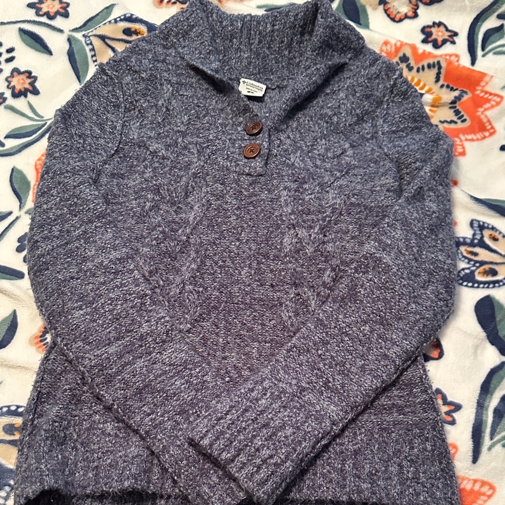 Columbia Women's Blue Cowl Neck Sweater